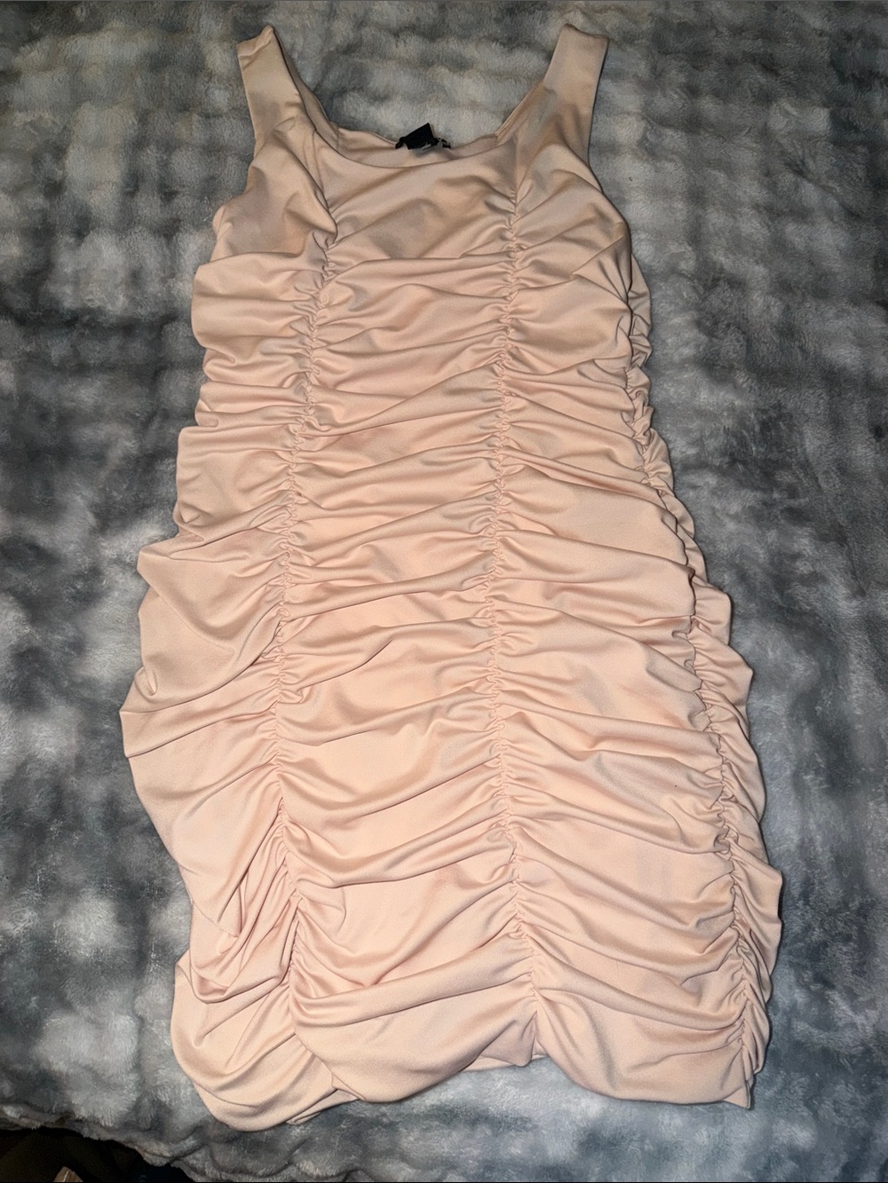 H&M Blush Pink Ruched Sleeveless Bodycon Mini Dress